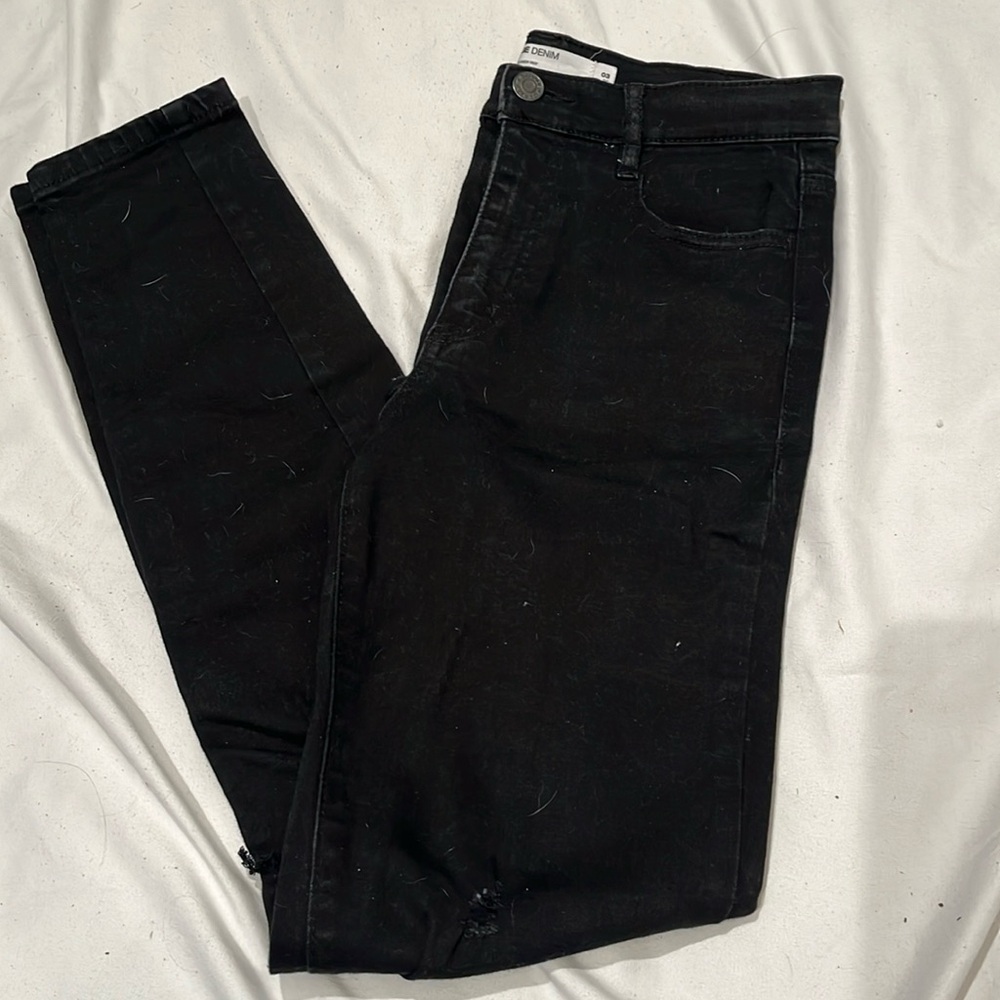 Garage Black Jeans With Rip Knee